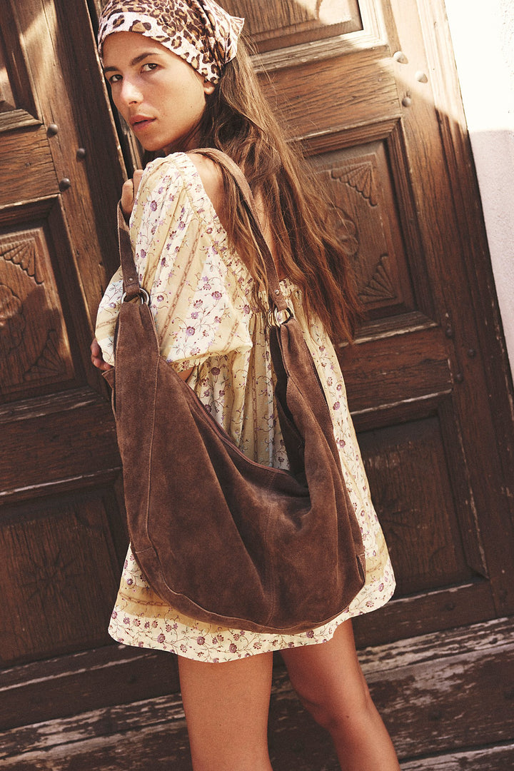 Roma Suede Tote - Rust