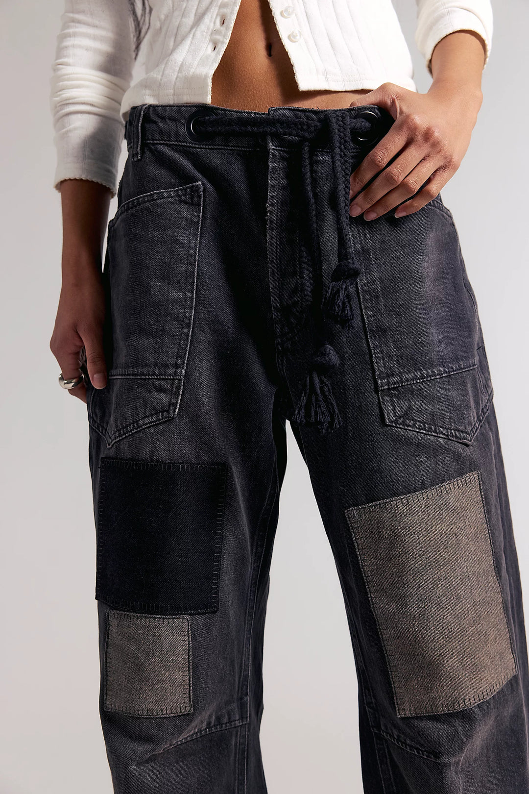 We The Free Moxie Pull-On Barrel Jeans - Night Hawk