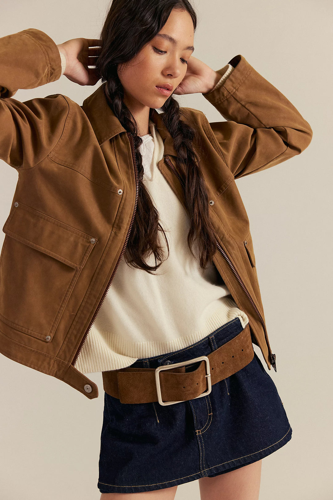Blair Suede Jacket- Caramel
