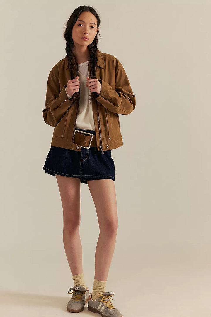 Blair Suede Jacket- Caramel