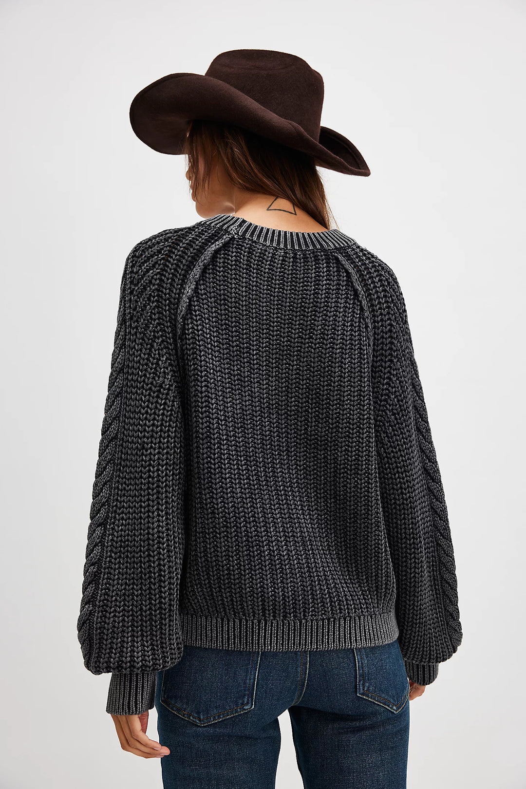 Frankie Cable Knit Sweater - Black