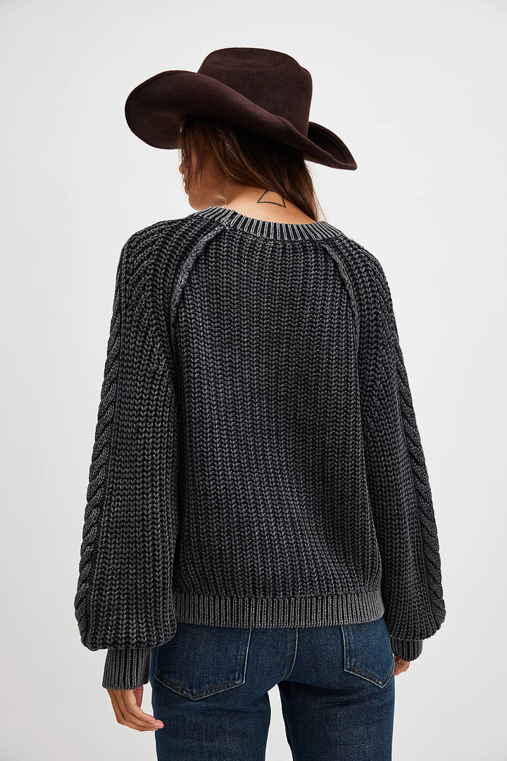 Frankie Cable Knit Sweater - Black