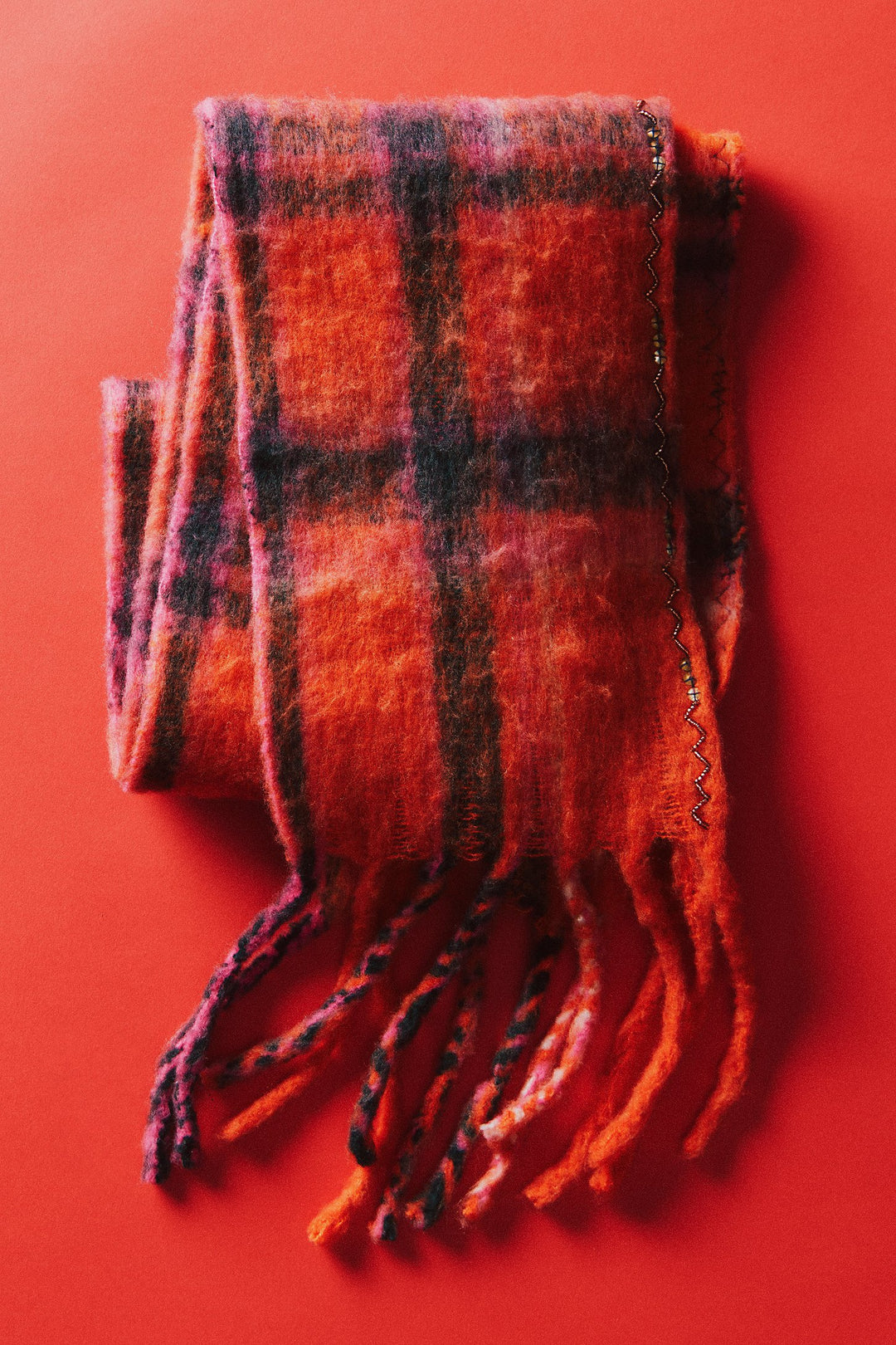 Free People Highland Plaid Scarf - Pink