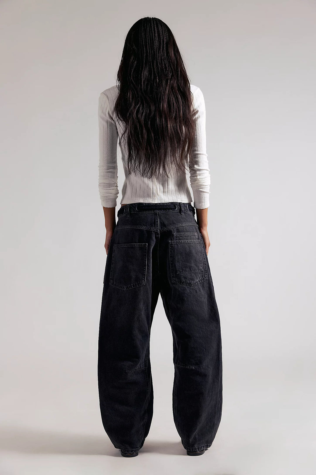 We The Free Moxie Pull-On Barrel Jeans - Night Hawk