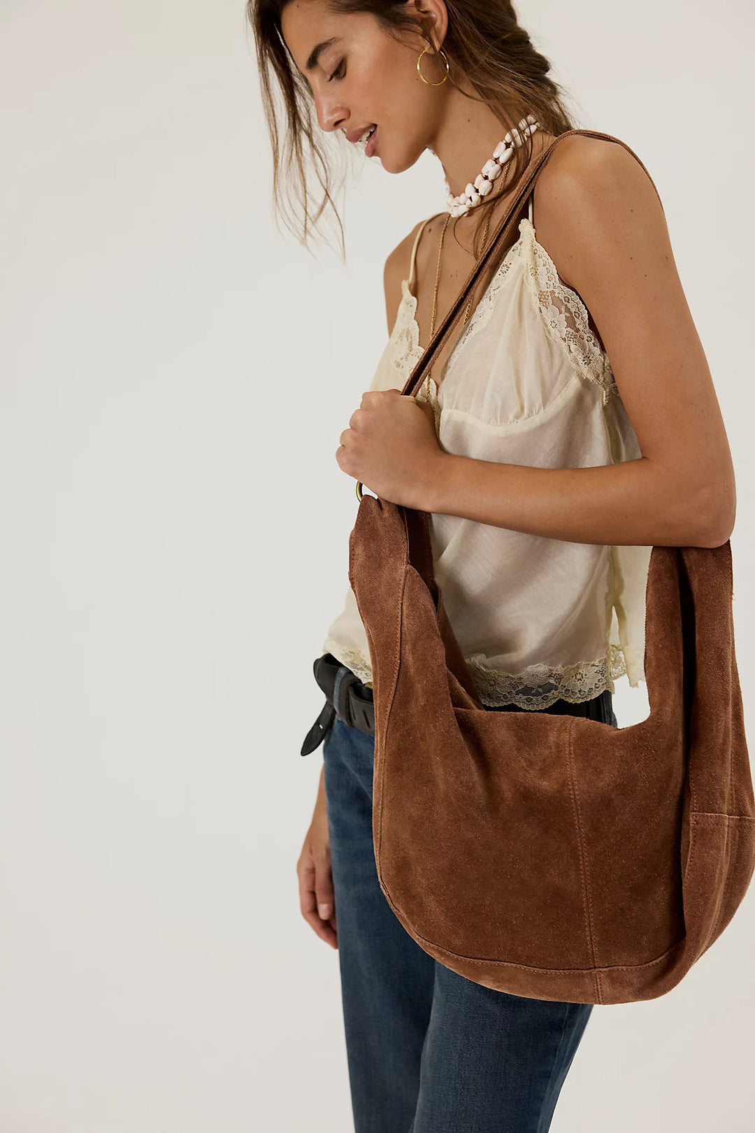 Roma Suede Tote - Rust