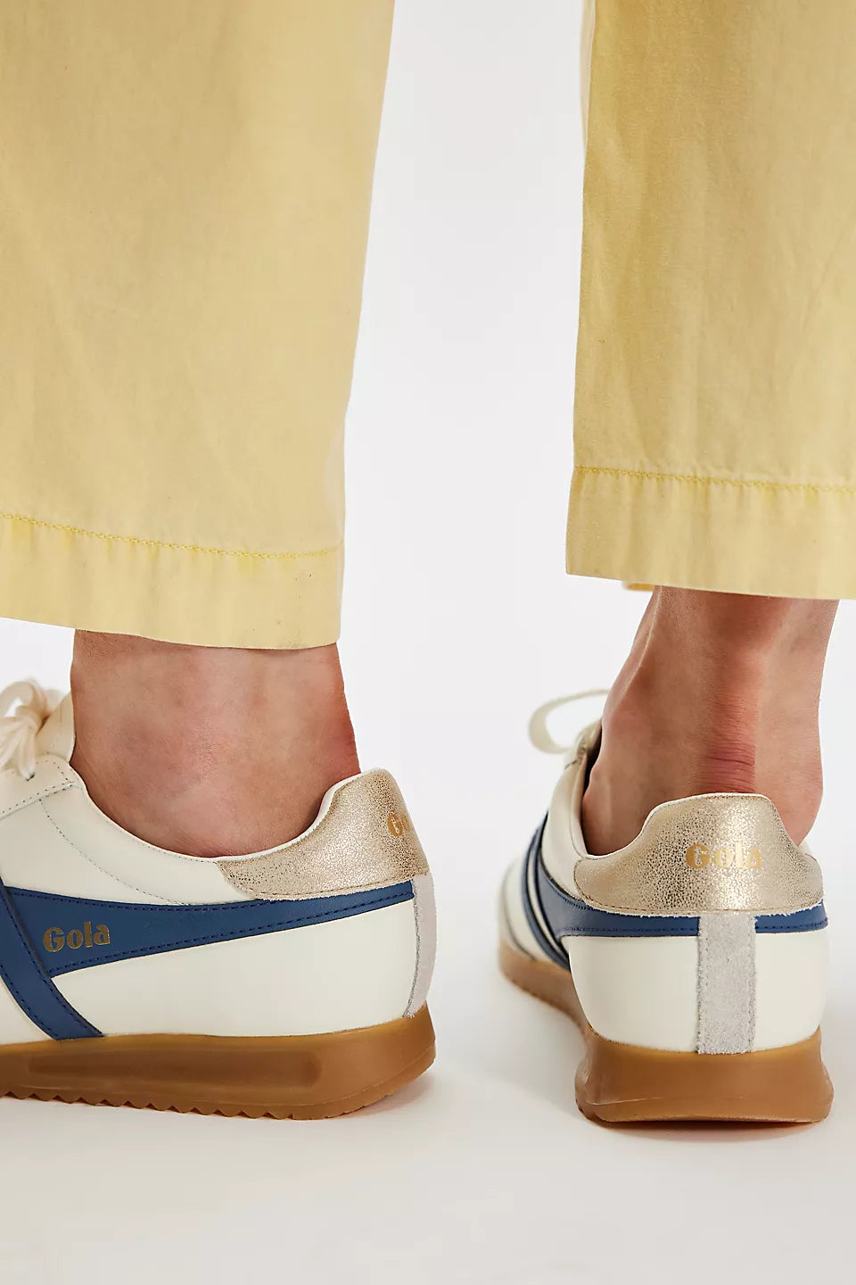 Gola Torpedo Leather Sneakers - Off White/Moonlight/Gold
