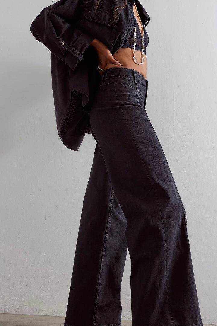 Libre Wide Leg Denim - Cafe Noir