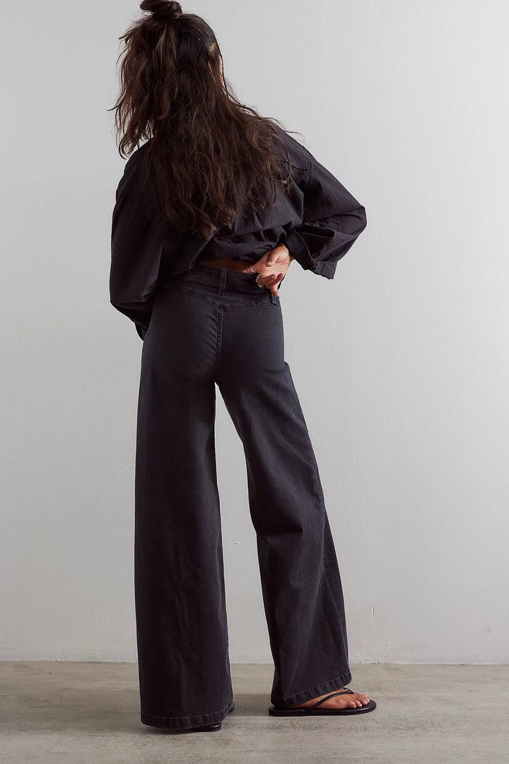 Libre Wide Leg Denim - Cafe Noir