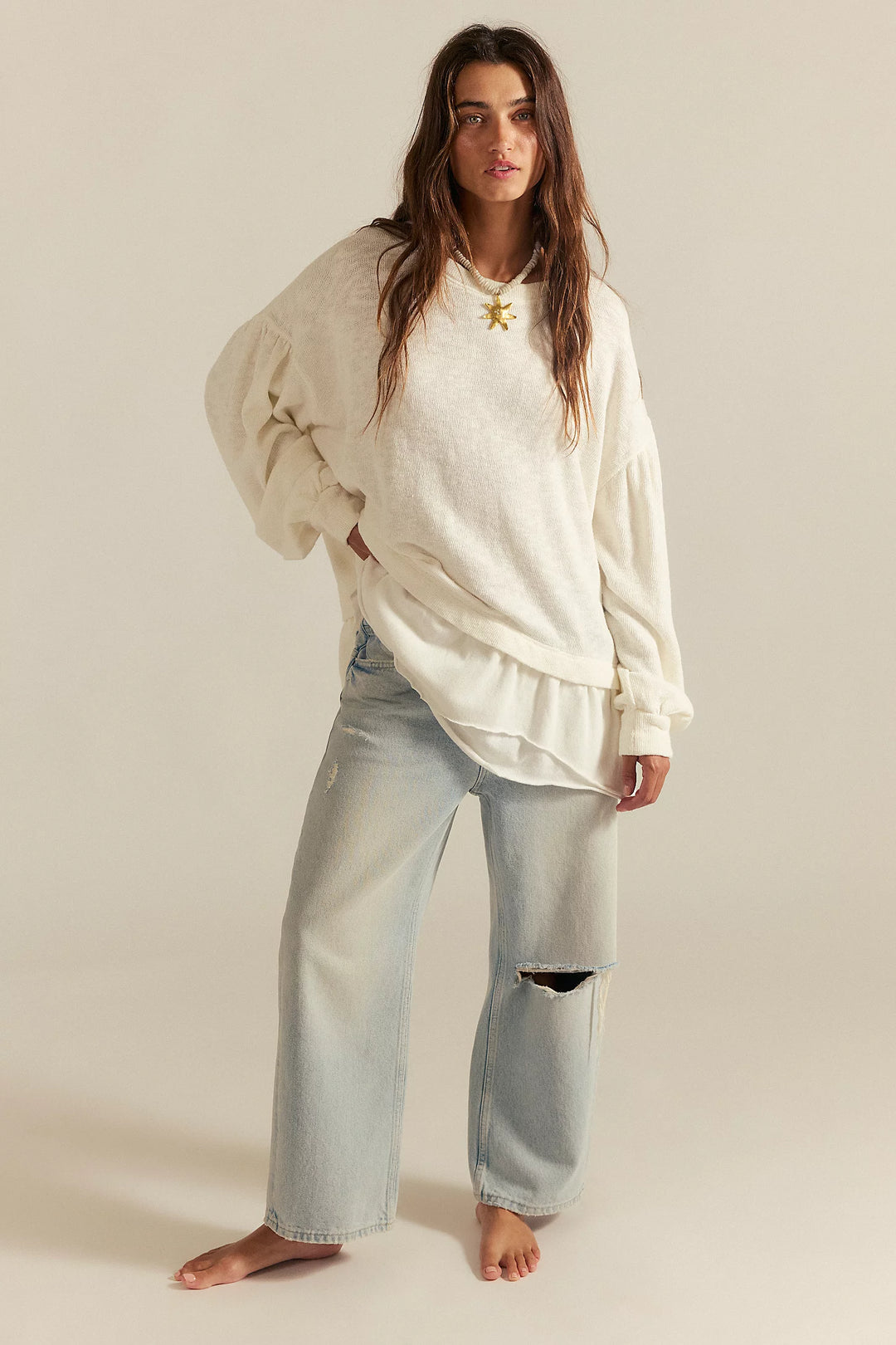 Maddie Long Sleeve - Clean Ivory