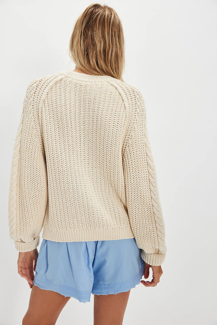 Frankie Cable Knit Sweater - Ivory