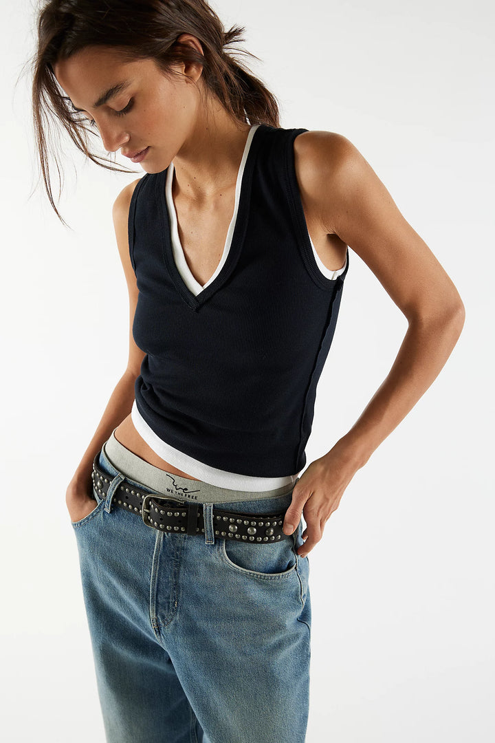We The Free Neria V-Neck Tank Top - Black