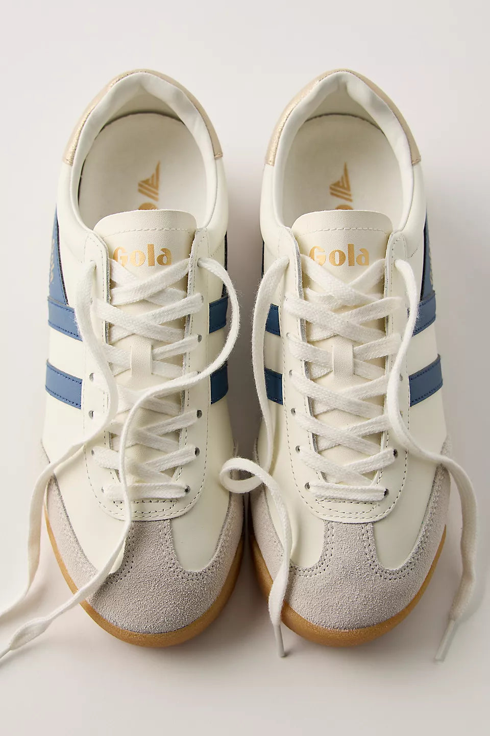Gola Torpedo Leather Sneakers - Off White/Moonlight/Gold