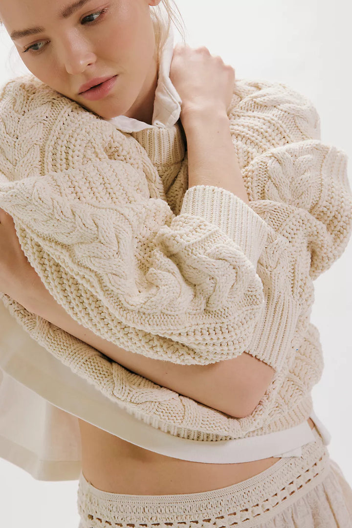 Frankie Cable Sweater- Ivory