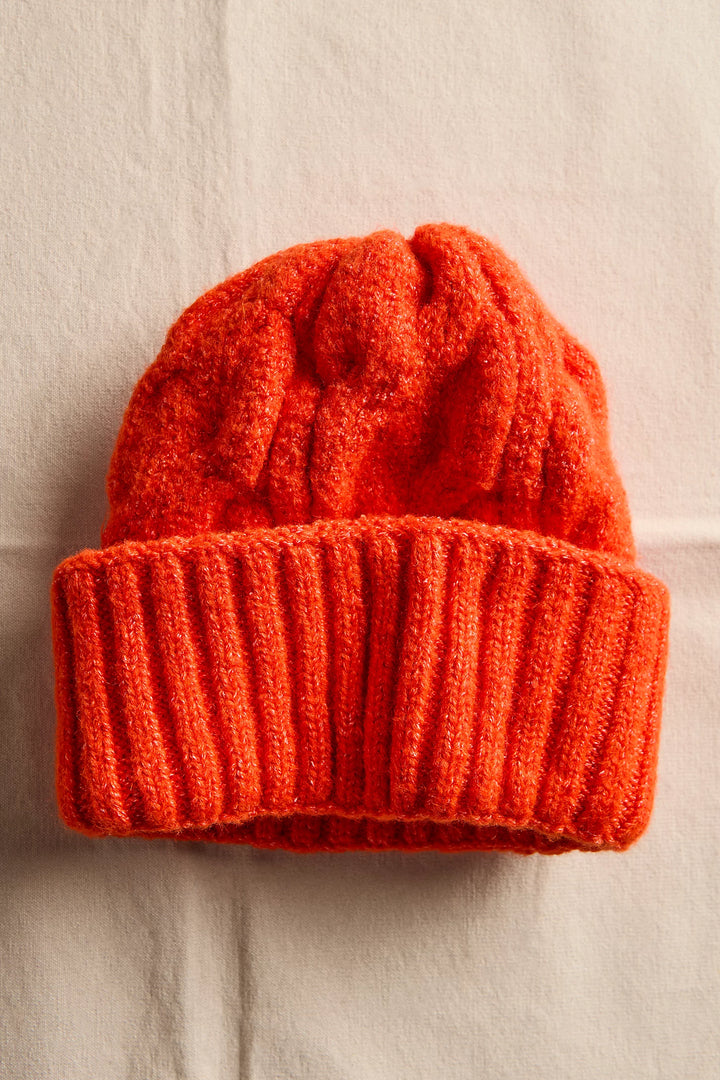 Free People Coastline Beanie - Electric Orange