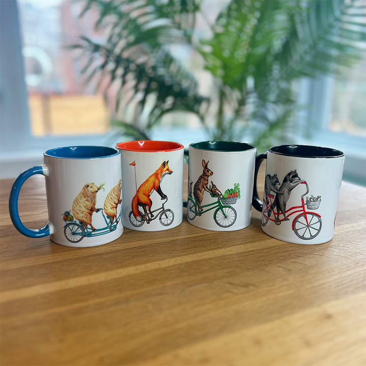 Sheep riding a Bike Mug: 11oz - 325ml