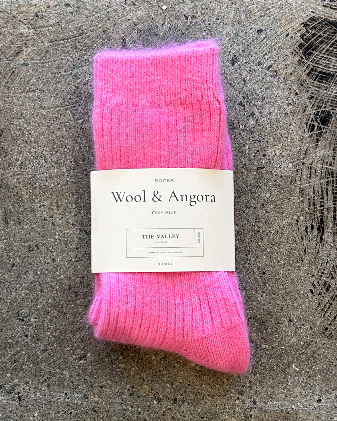 Women's Wool & Angora Crew Socks – Pink