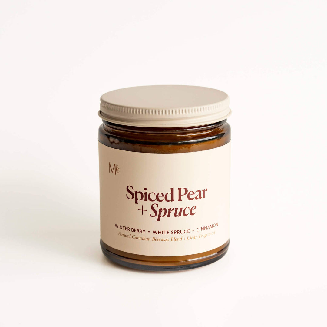 Spiced Pear + Spruce | Canadian Beeswax Candle