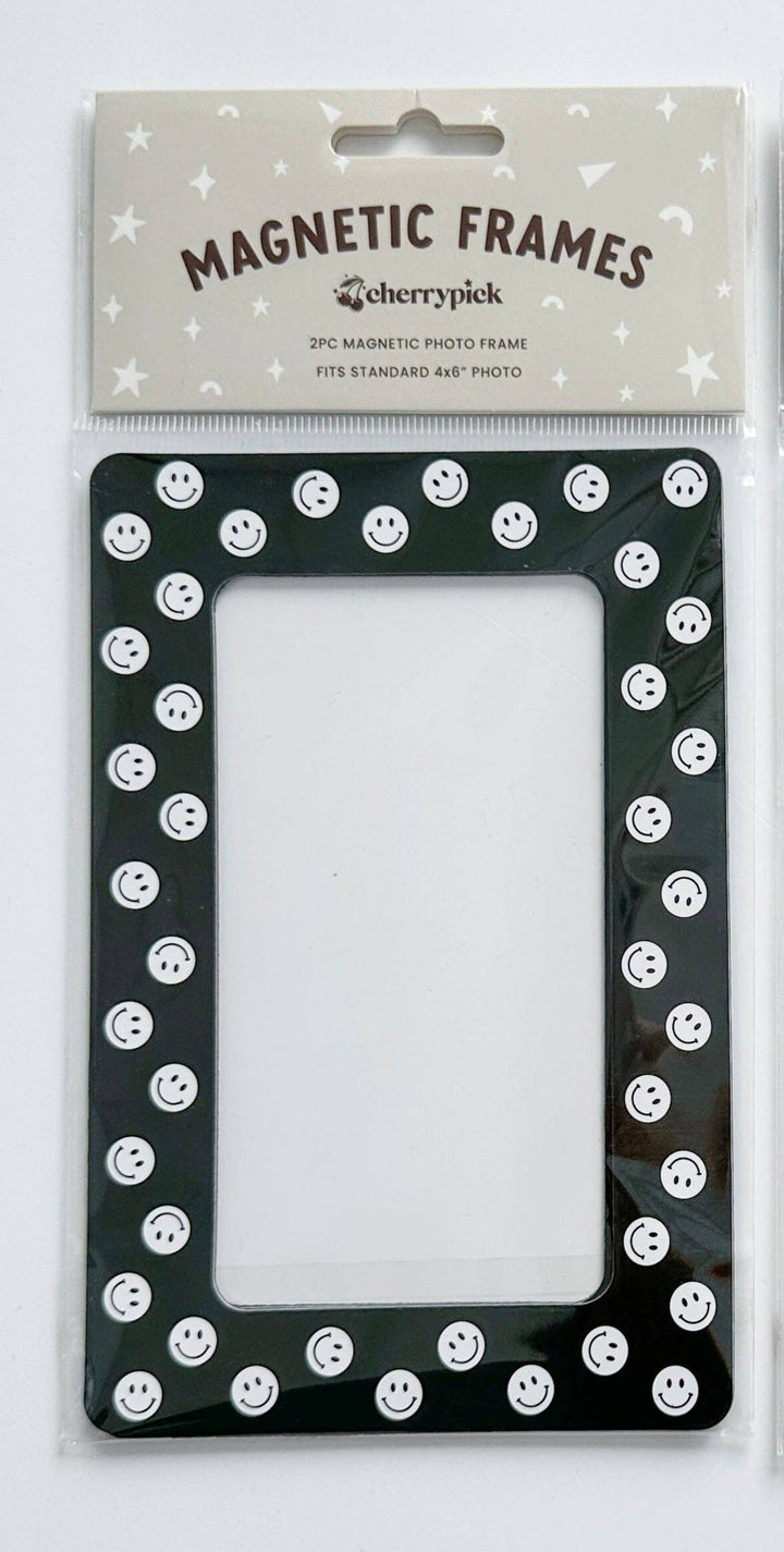 Magnetic Photo Frames (2-Pack): Monochrome Smileys