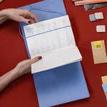 Refillable Notebook Folio- Periwinkle Blue Trifold