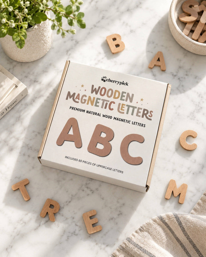 Wooden Magnetic Letters Set (60 pcs)