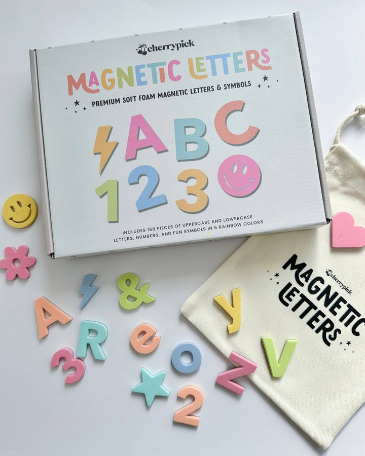 Soft Foam Magnetic Letters & Symbols: Pastel Rainbow