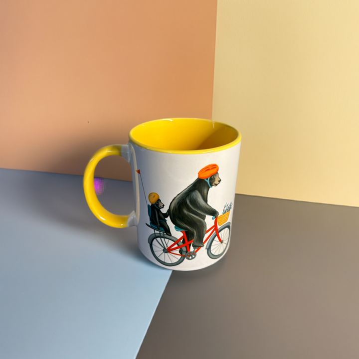 Bears riding a Bike Mug: 11oz - 325ml