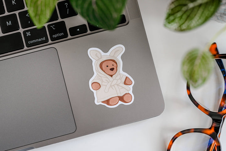Cozy Robe Bear - Vinyl Sticker