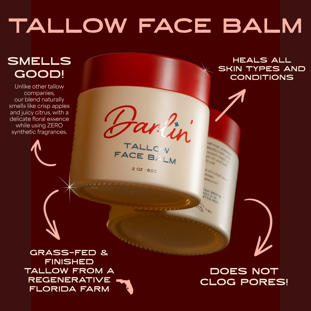 Tallow Face Balm | Natural Blue Tansy Skincare Moisturizer (NEW PKG)