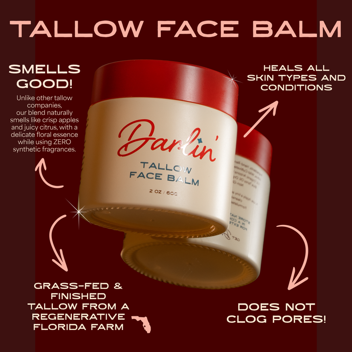 Tallow Face Balm | Natural Blue Tansy Skincare Moisturizer (NEW PKG)