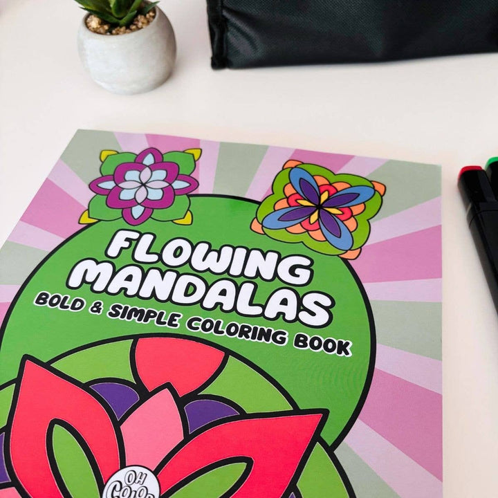 Flowing Mandalas Bold & Simple Coloring Book