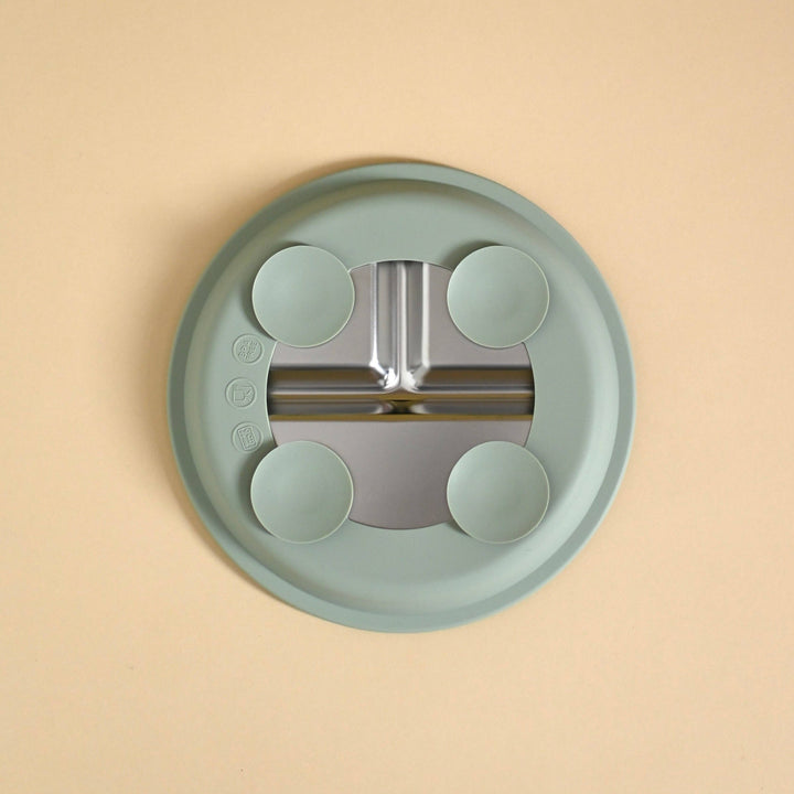 Stainless & silicone suction plate - Sage