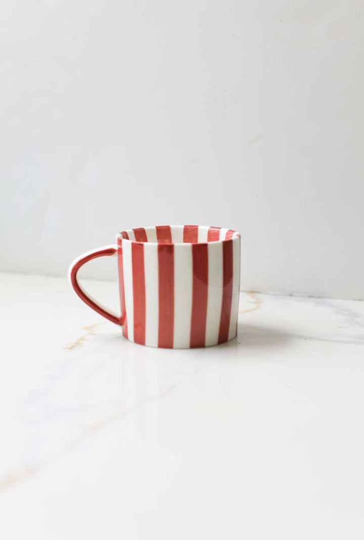 Simple Striped Mugs: Red