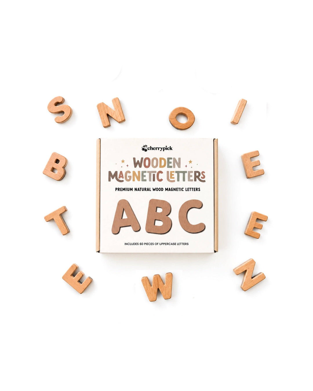 Wooden Magnetic Letters Set (60 pcs)