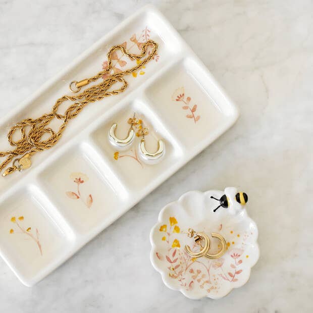 Floral Trinket Tray: Cornflower Blue