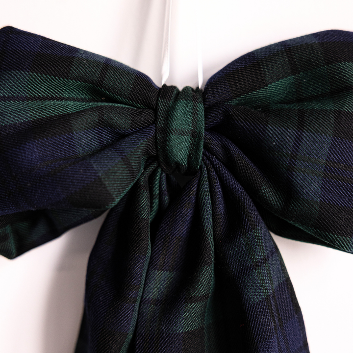 Plaid Green Fabric Bows: Large