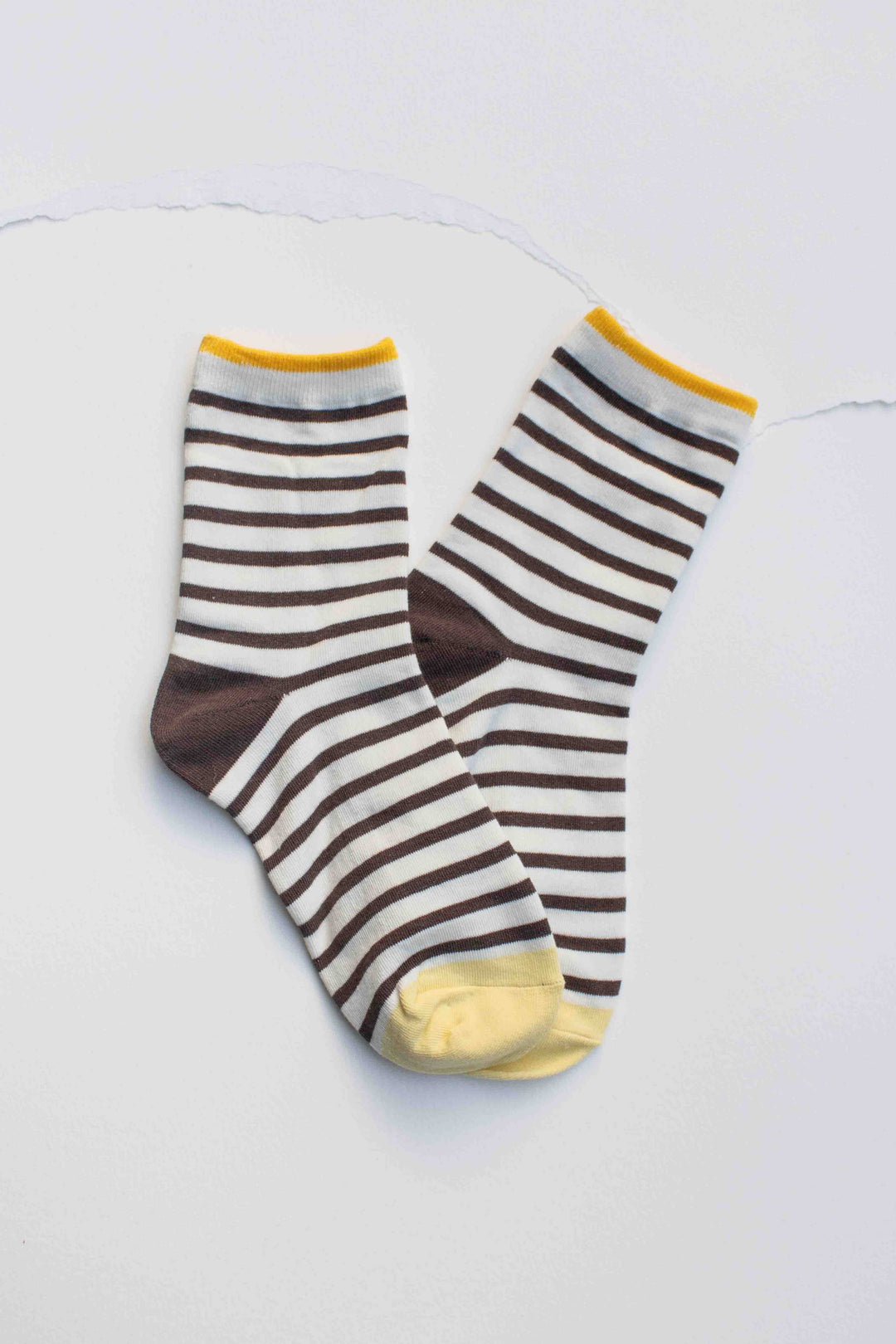 Classic Stripe Cotton Socks: Wood