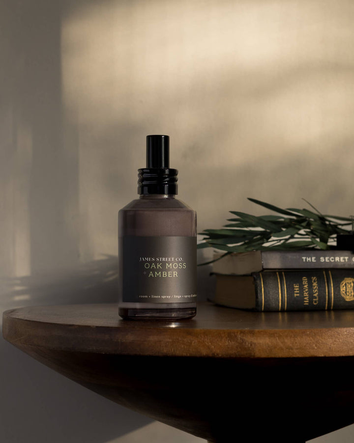 Oakmoss + Amber - Room Linen Spray 118ml | Calming Earthy Amber