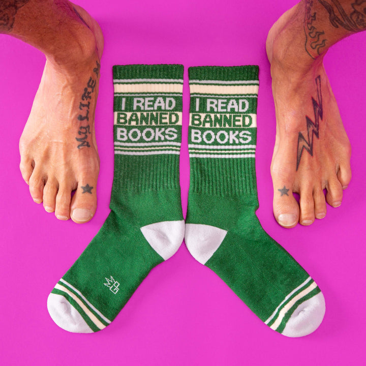 I Read Banned Books Gym Crew Socks