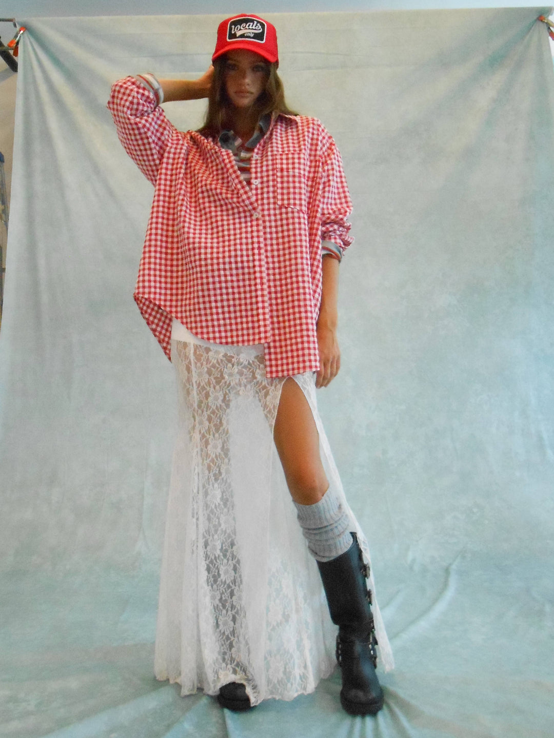 Ruby Red Gingham Button Down