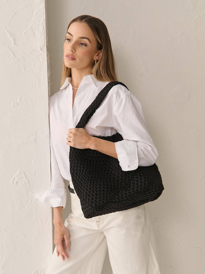 Woven Tote Bag - Black