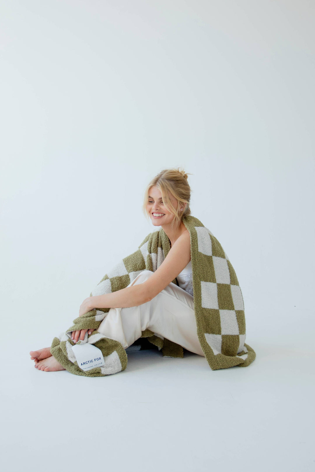 The Teddy Throw - Khaki Check