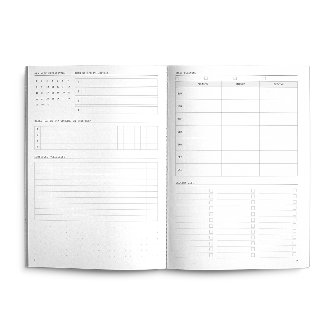 Fast Brain Daily Productivity Planner- Eucalyptus