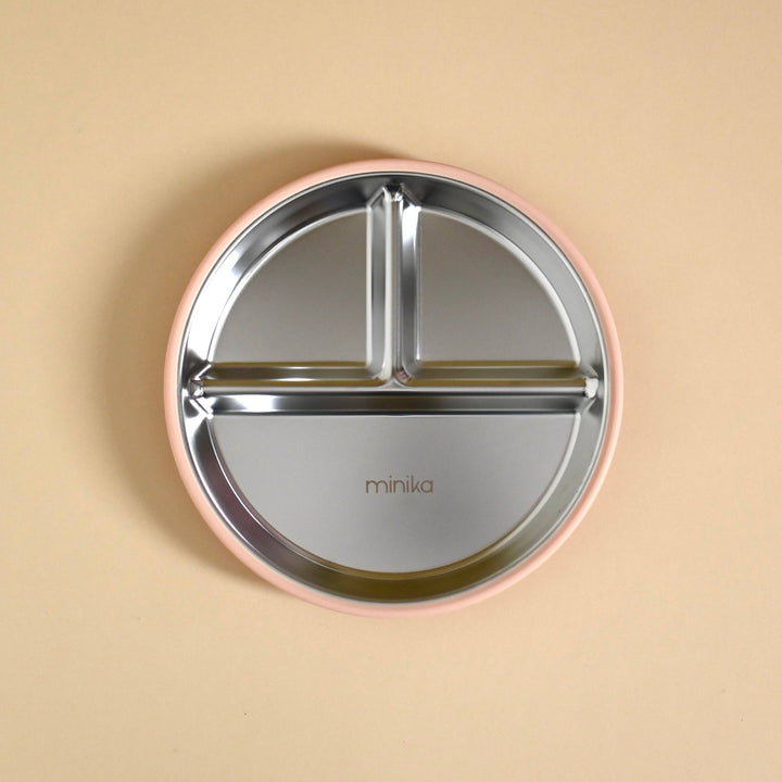 Stainless & silicone suction plate - Blush