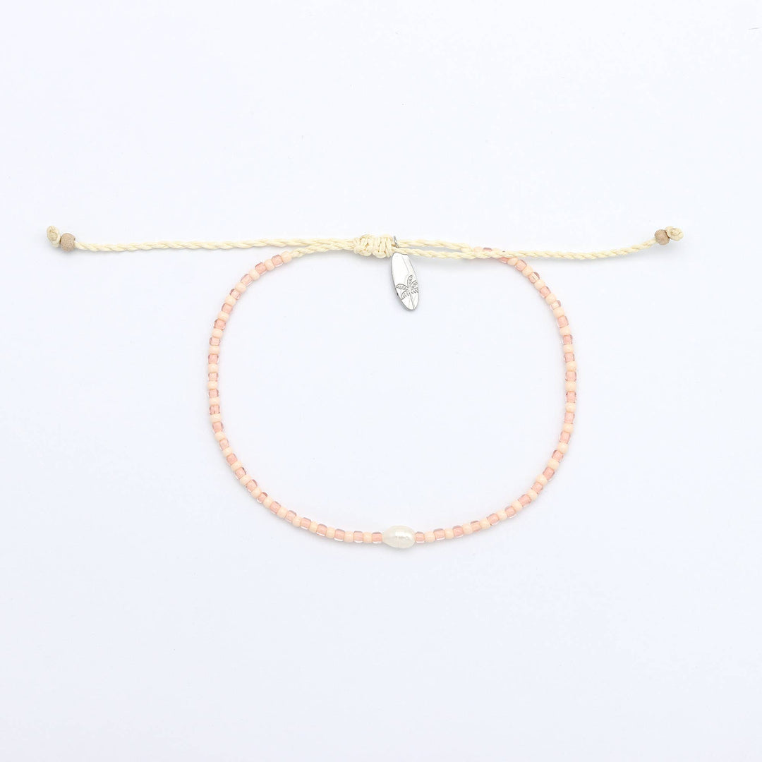 Mutiara Dainty Beaded Bracelet: Pink & Red