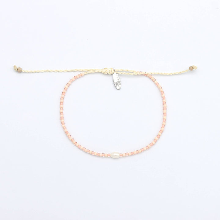 Mutiara Dainty Beaded Bracelet: Pink & Red