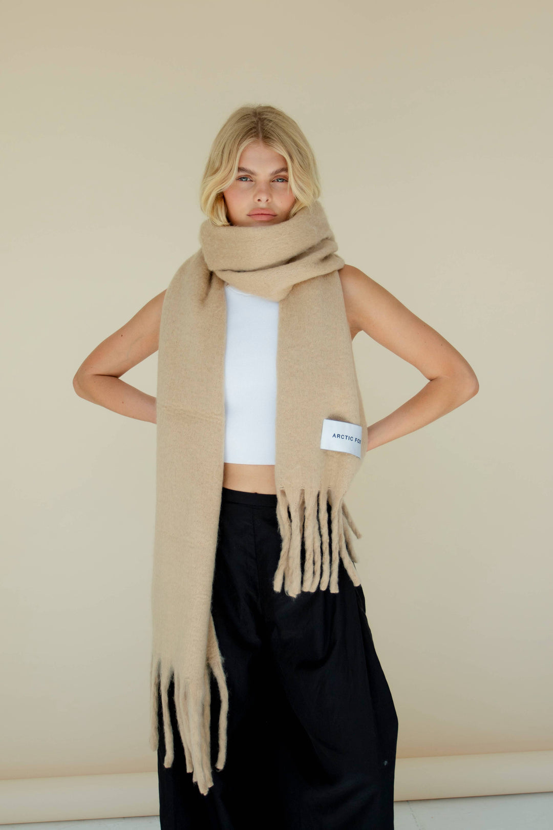 The Reykjavik Scarf - 100% Recycled - Pinecone Beige