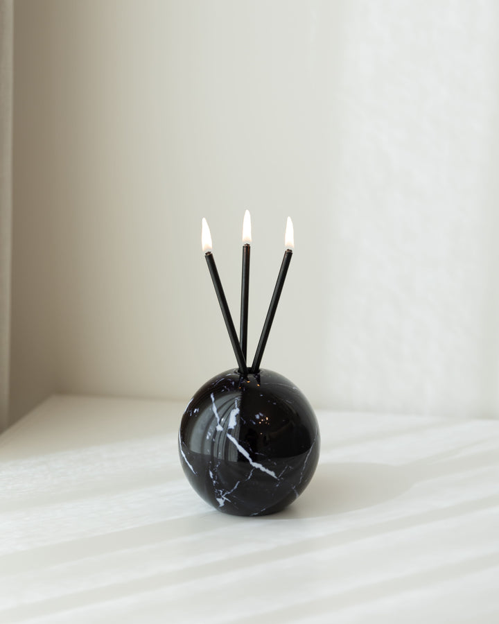 Neva Vase, Black Marble