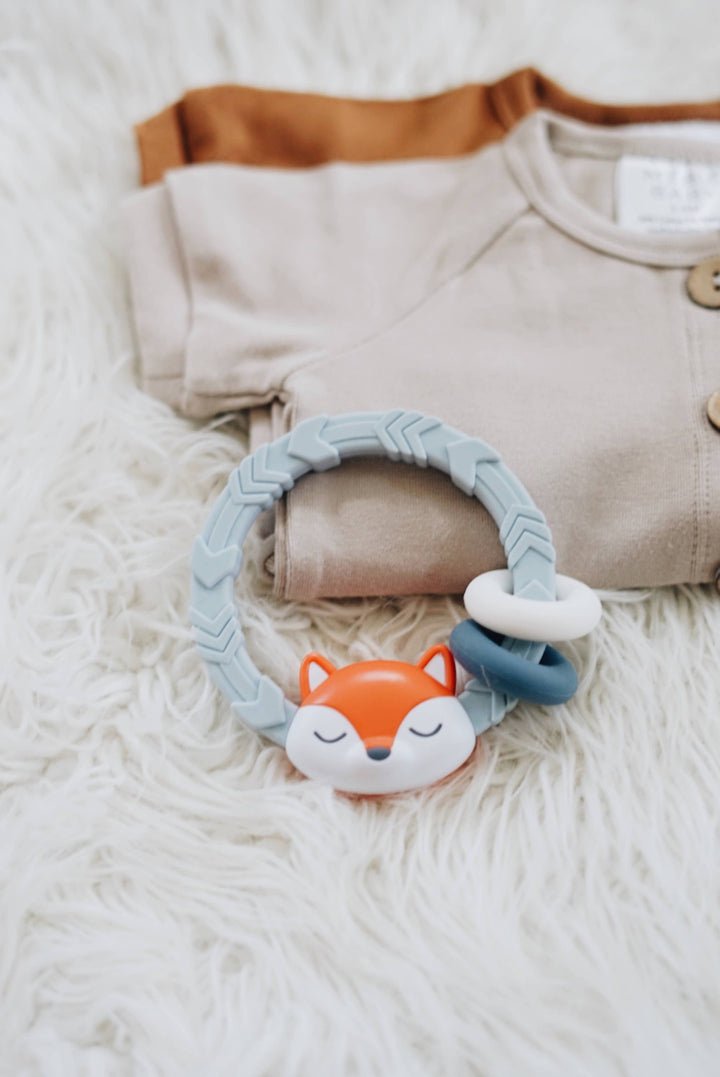 Ritzy Rattle™ Silicone Teether Rattles: Rainbow