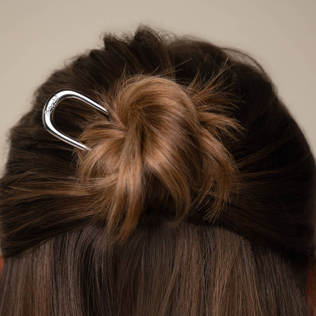 Mini Metal French Hair Pin & Clips 3pc Set - Silver