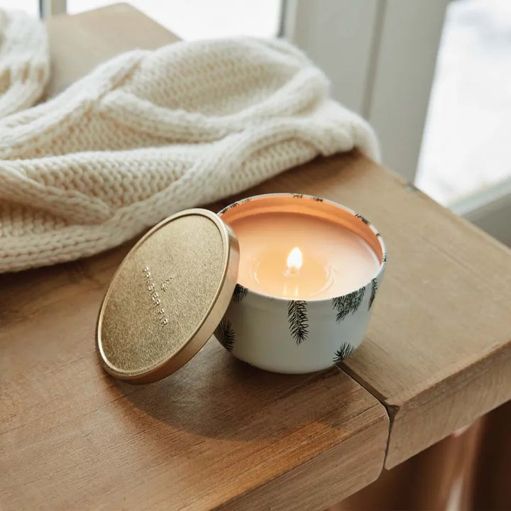 Frasier Fir Tin Poured Candle Gold Lid